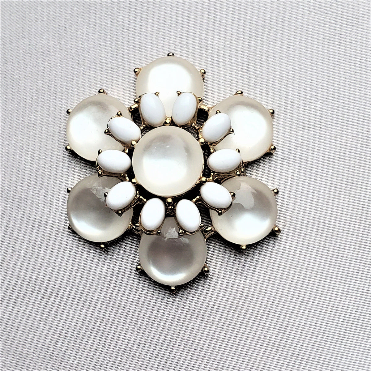 Silver Flower Magnetic Brooch