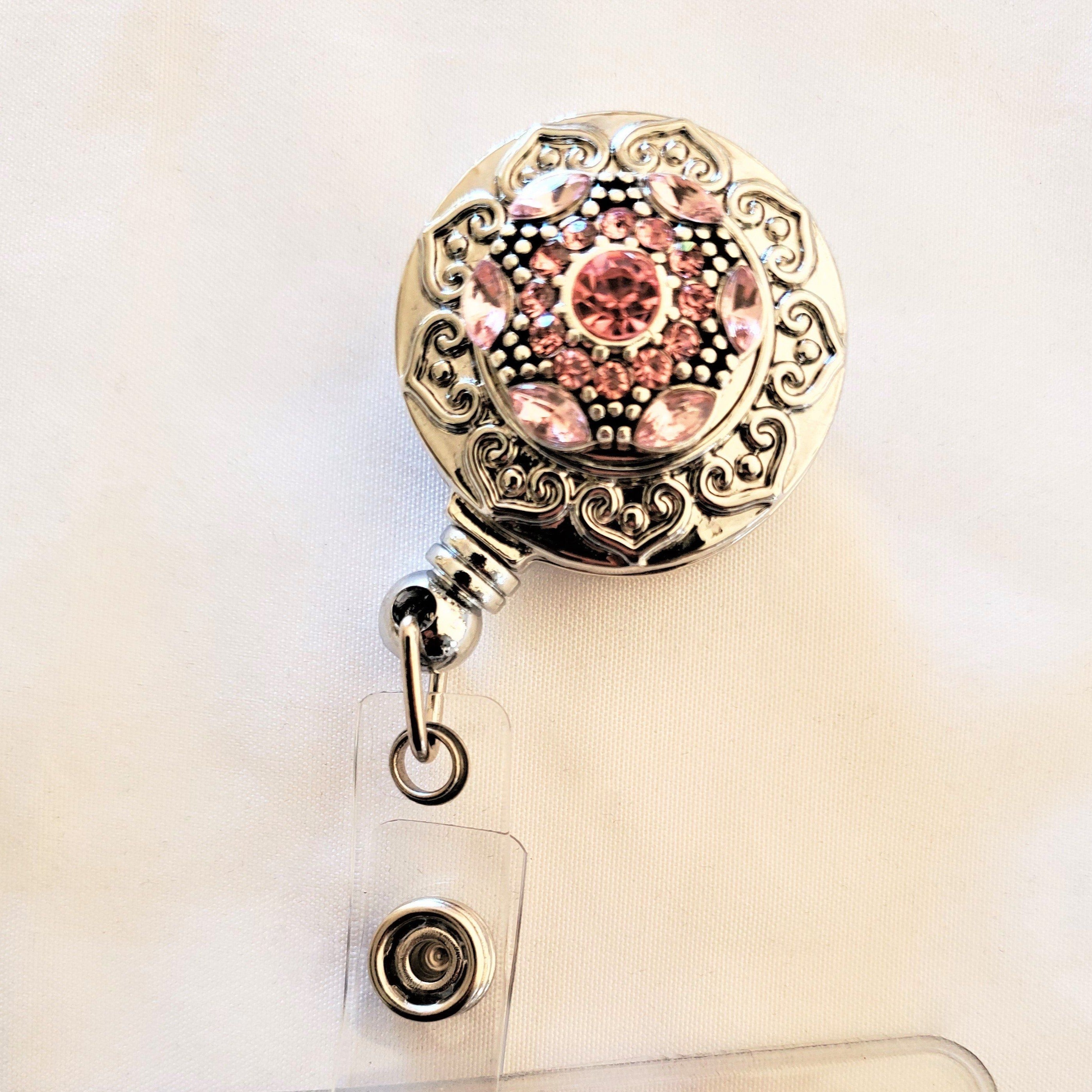 Retractable Beaded Hearts Magnetic Badge Holder – QB's Magnetic Creations